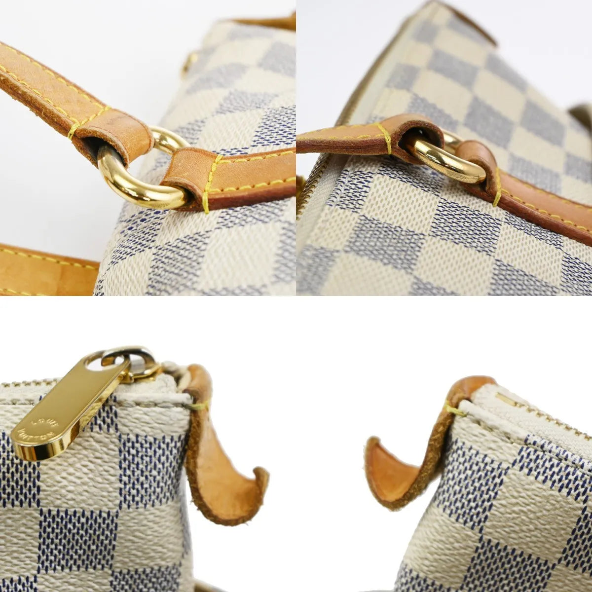 Louis Vuitton Totally Damier Azur White Canvas Shoulder Bag Bag (Pre-Owned)
