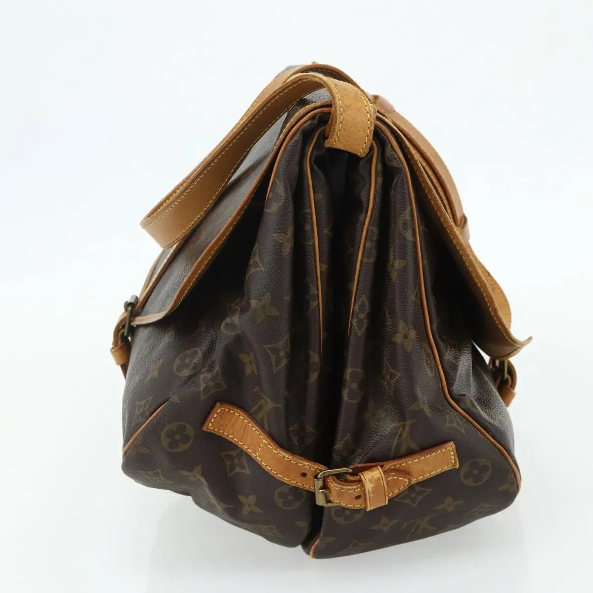 Louis Vuitton Saumur Monogram Canvas Brown Canvas Shoulder Bag Bag (Pre-Owned)
