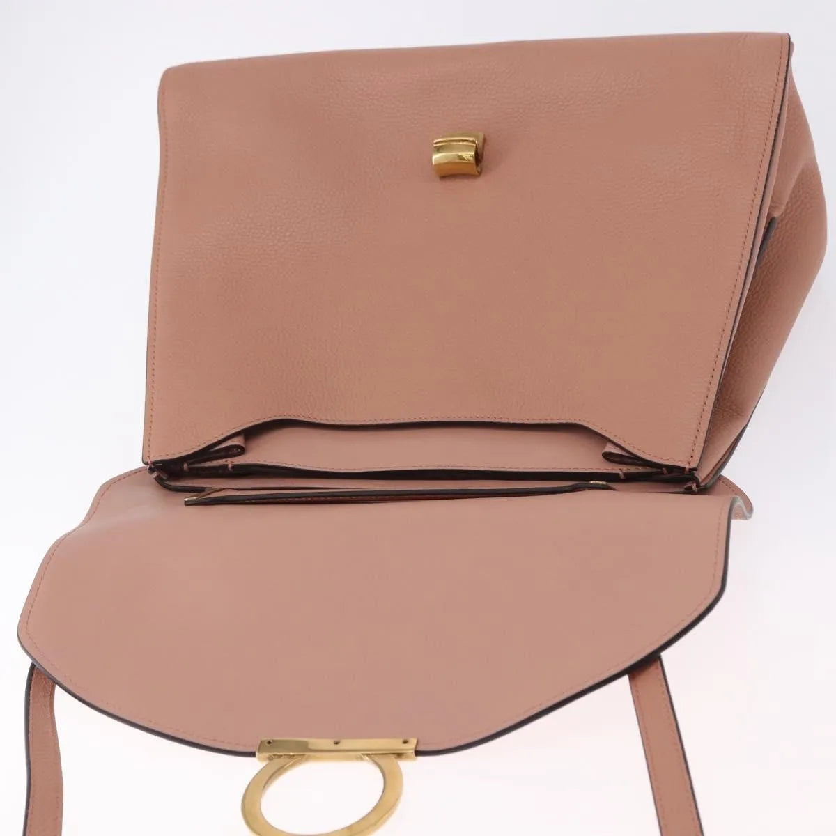 Salvatore Ferragamo Margot Satchel Leather Pink Leather Handbag (Pre-Owned)