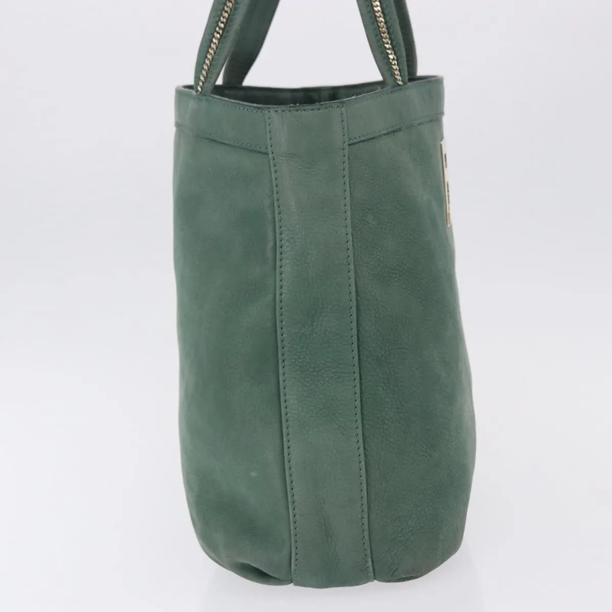 Fendi Vintage Tote Leather Green Leather Shoulder Bag Bag (Pre-Owned)
