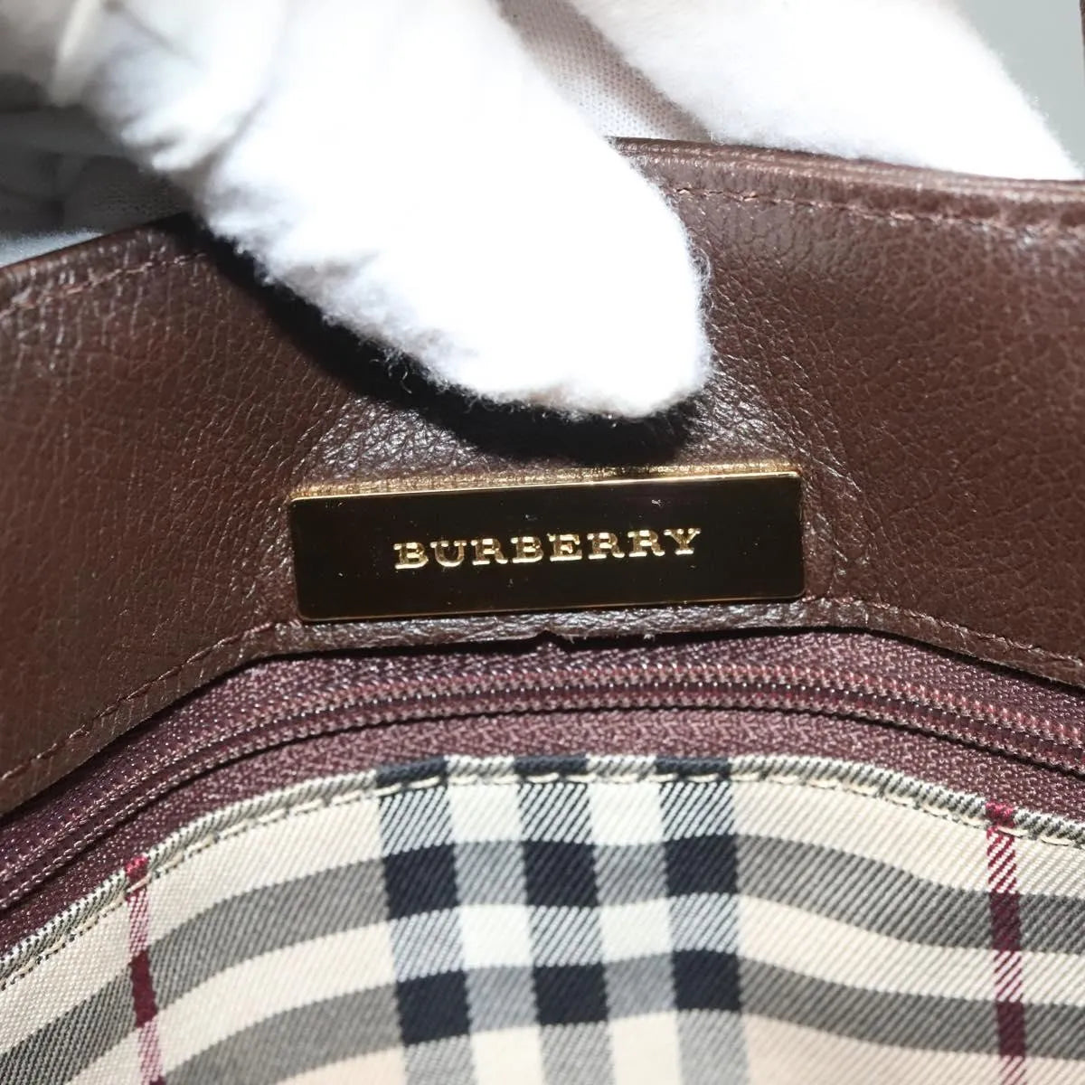 Burberry Vintage Leather Brown Leather Handbag (Pre-Owned)
