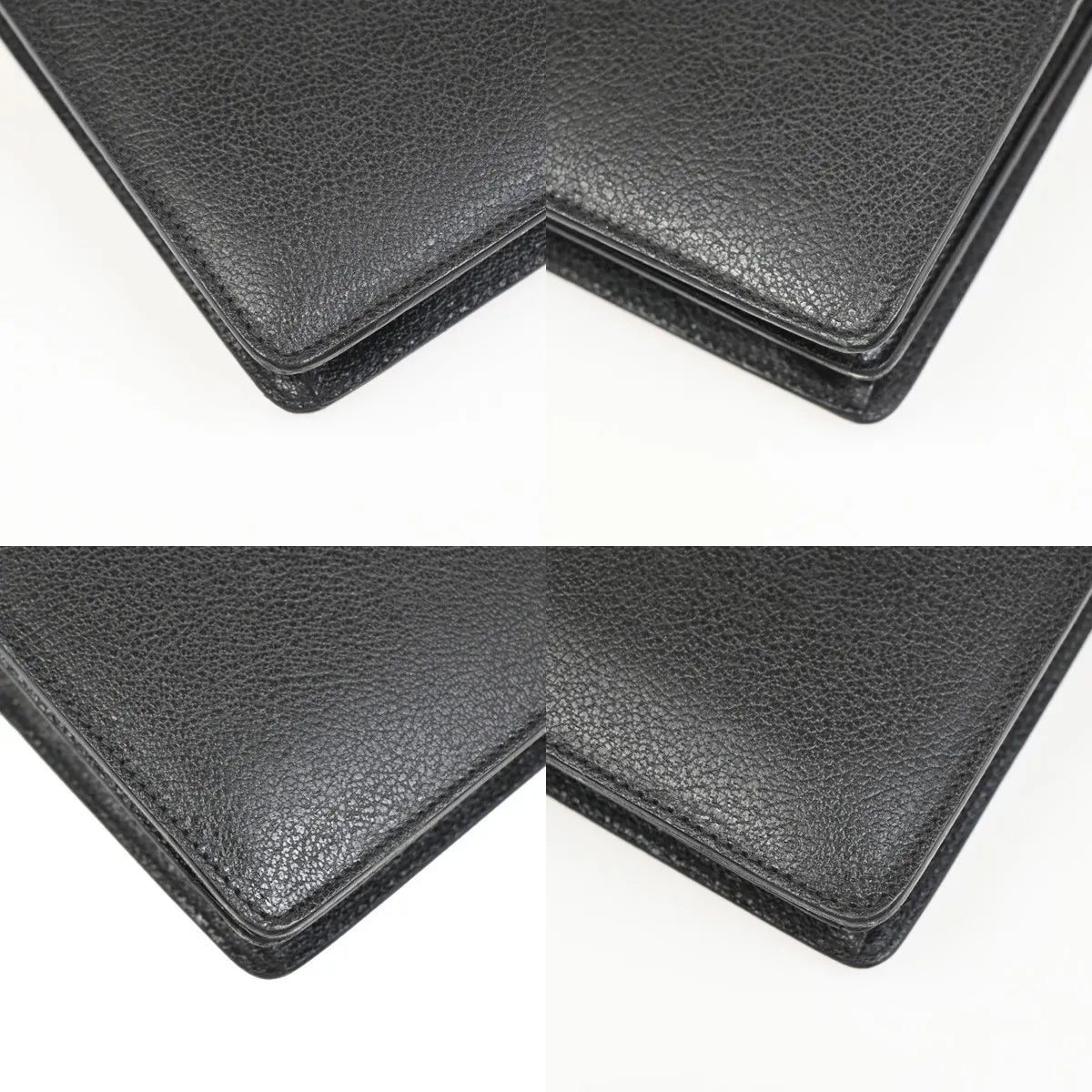 Salvatore Ferragamo Revival Leather Black Leather Briefcase Bag (Pre-Owned)