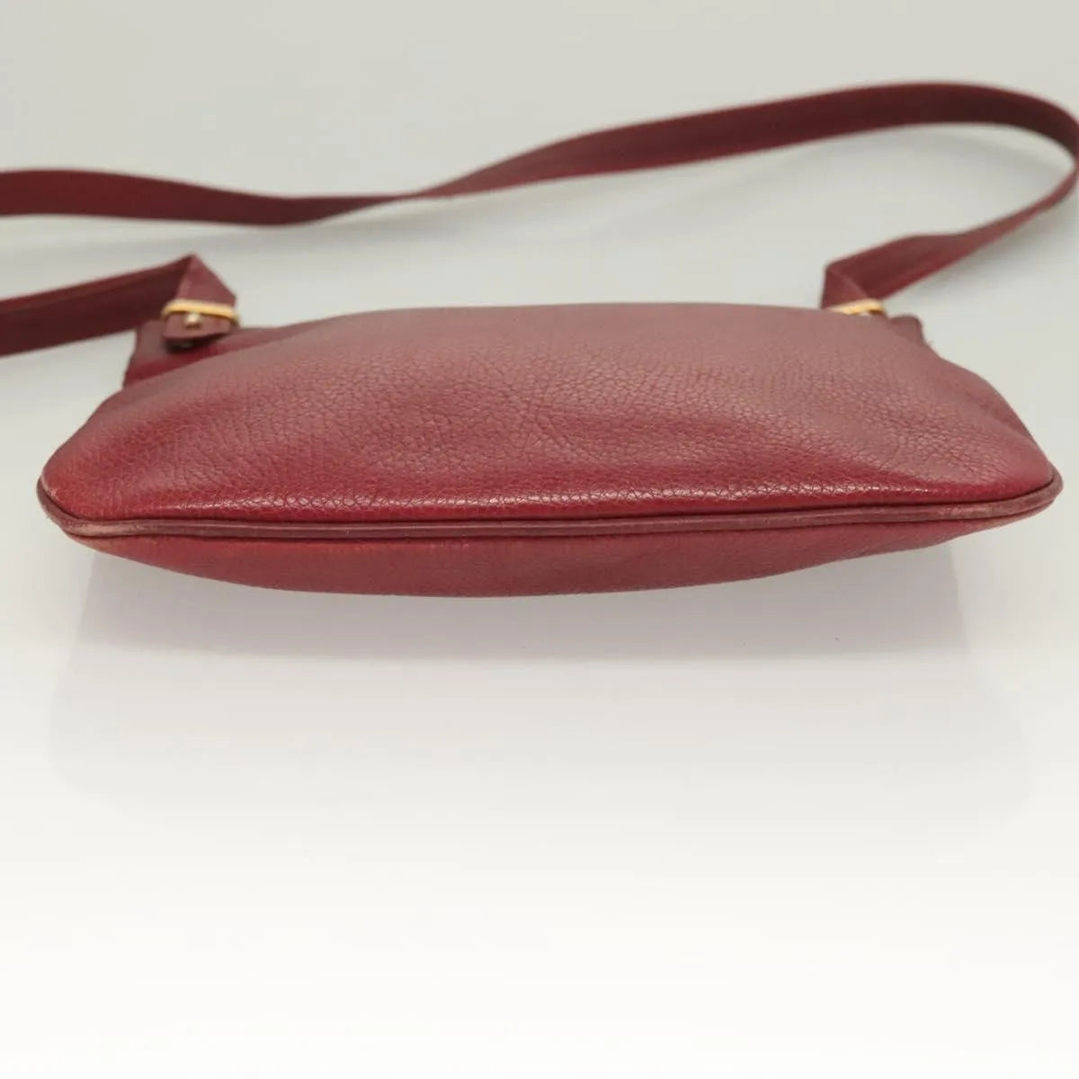 Cartier Vintage Must De Cartier Leather Burgundy Leather Shoulder Bag Bag (Pre-Owned)