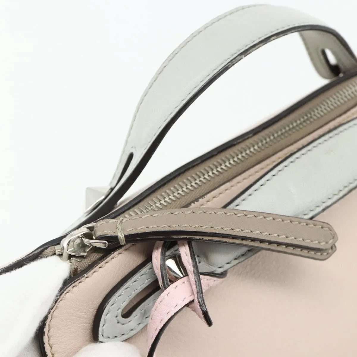 Fendi By The Way Satchel Leather Beige Leather Handbag (Pre-Owned)