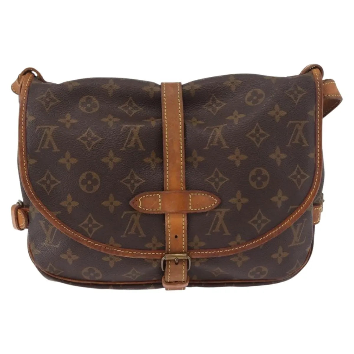 Louis Vuitton Saumur Monogram Brown Canvas Shoulder Bag Bag (Pre-Owned)