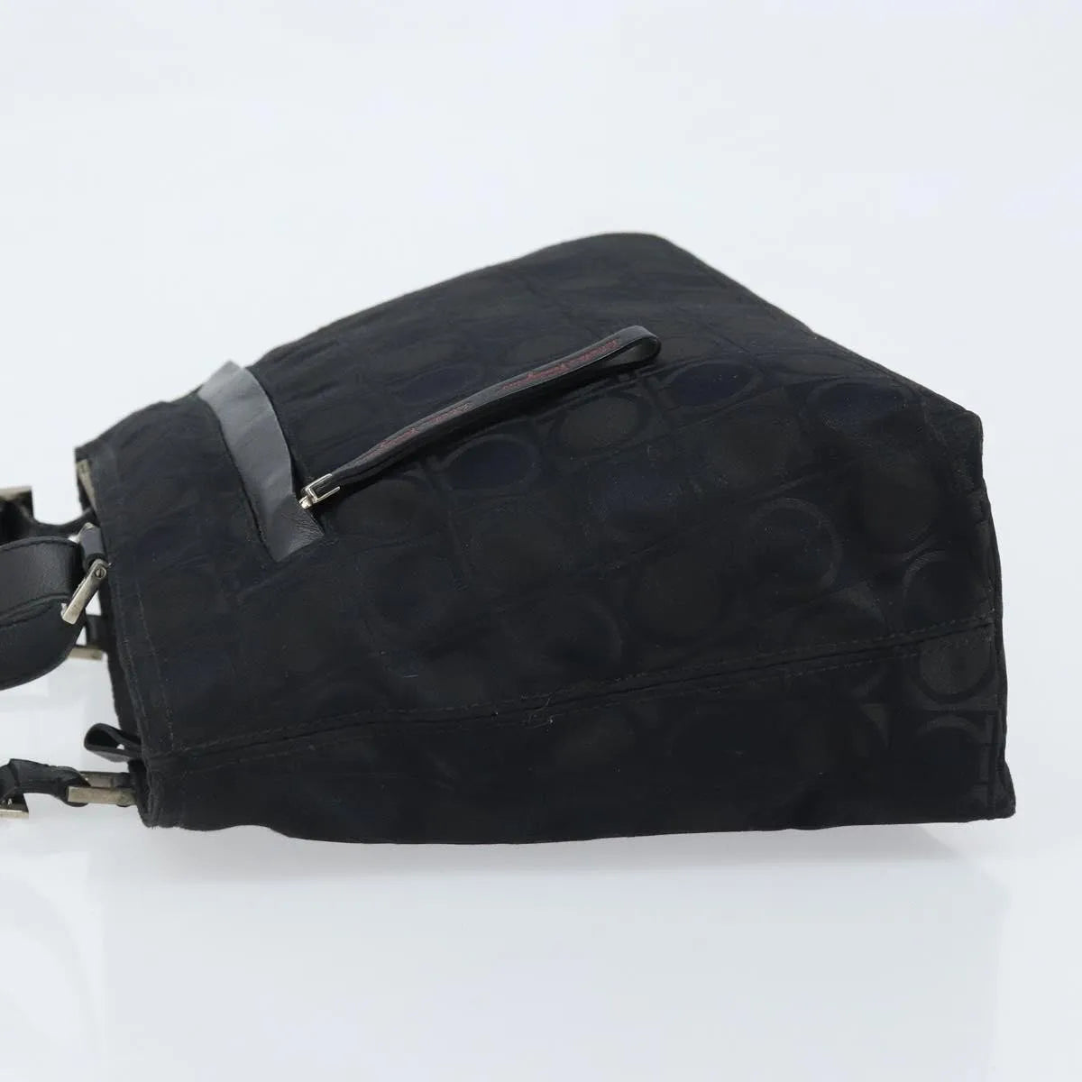 Salvatore Ferragamo Gancini Tote Gancini Canvas Black Nylon Tote Bag Bag (Pre-Owned)