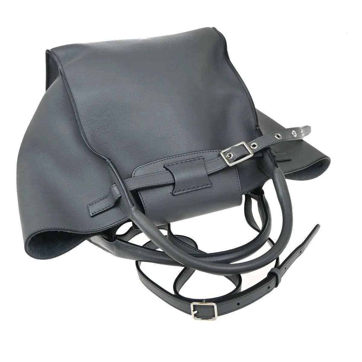 Celine Big Smooth Leather Gray Leather Handbag (Pre-Owned)