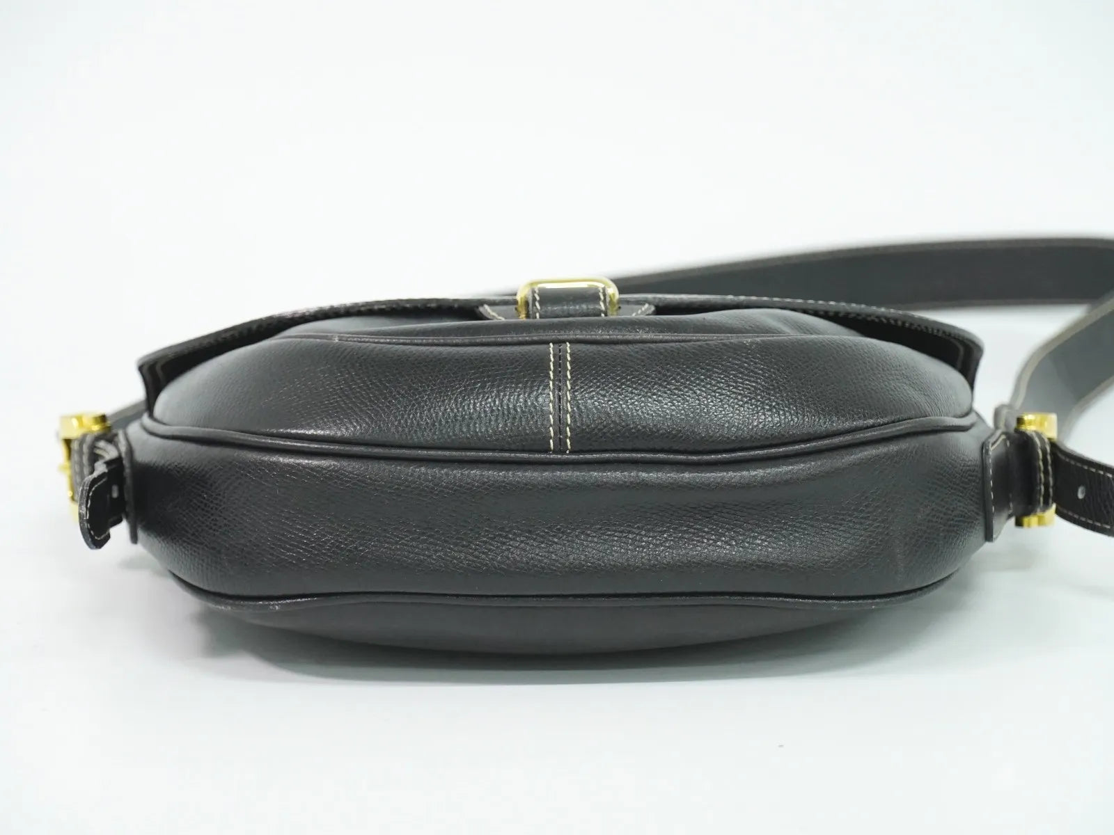 Loewe Anagram Leather Black Leather Shoulder Bag Bag (Pre-Owned)