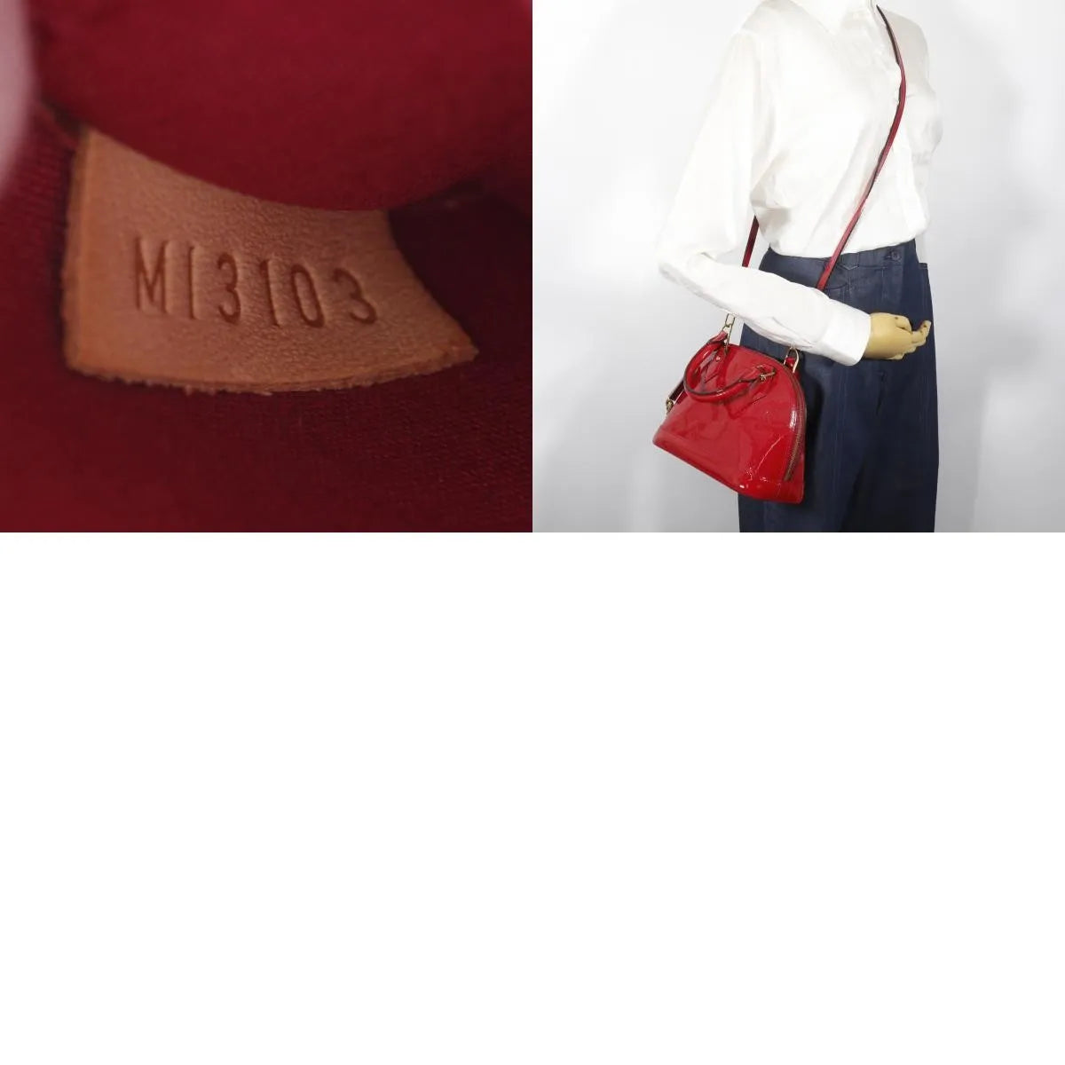 Louis Vuitton Alma Vernis Red Patent_Leather Handbag (Pre-Owned)