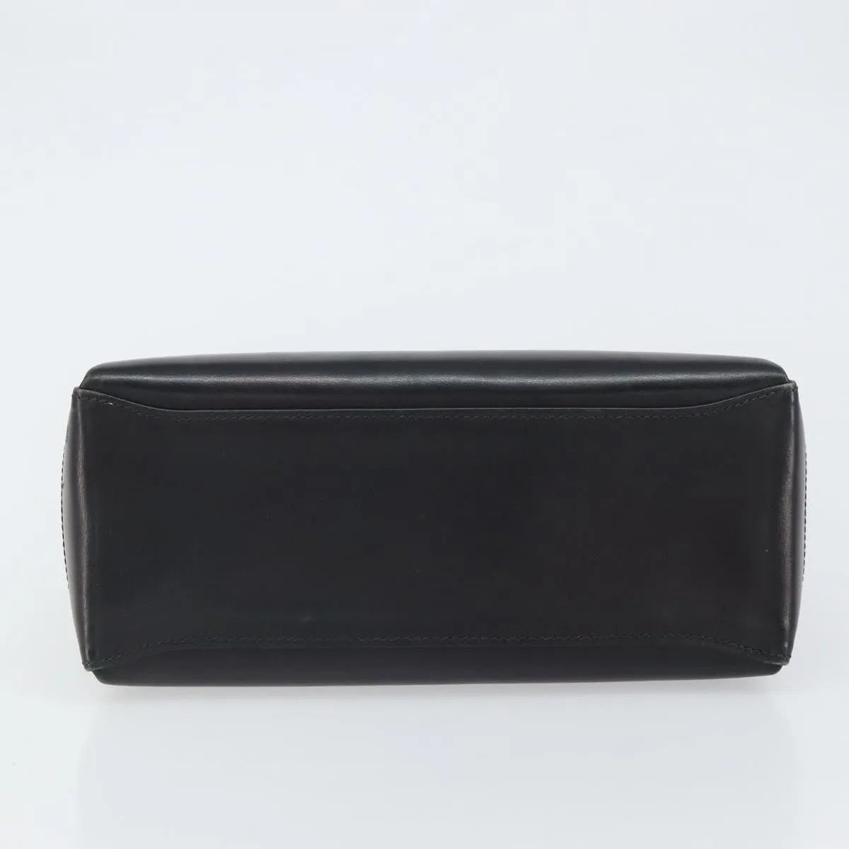 Gucci Vintage Convertible Box Leather Black Leather Handbag (Pre-Owned)