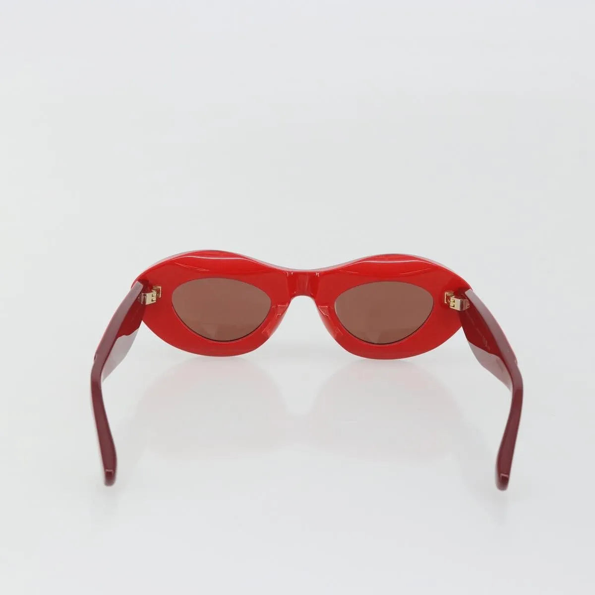 Bottega Veneta Ovale Acetate Red Plastic Sunglasse Accessory (Pre-Owned)