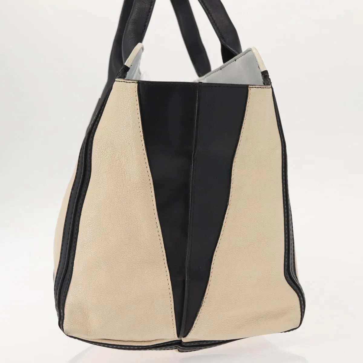 Chloe Alison East West Tote Leather Beige Leather Tote Bag Bag (Pre-Owned)
