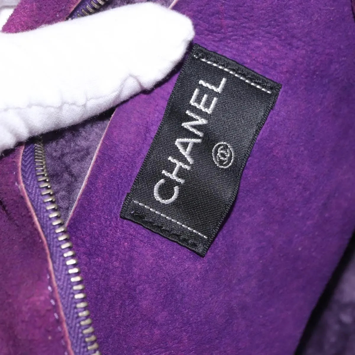 Chanel Cc Logo Shearling And Suede Purple Suede Shoulder Bag Bag (Pre-Owned)
