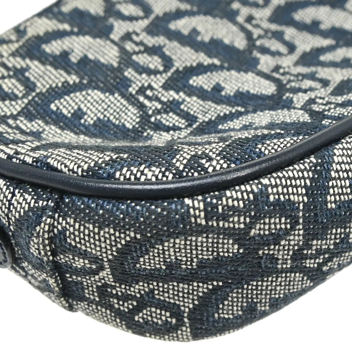 Christian Dior Vintage Trotteur Chain Canvas Blue Canvas Shoulder Bag Bag (Pre-Owned)
