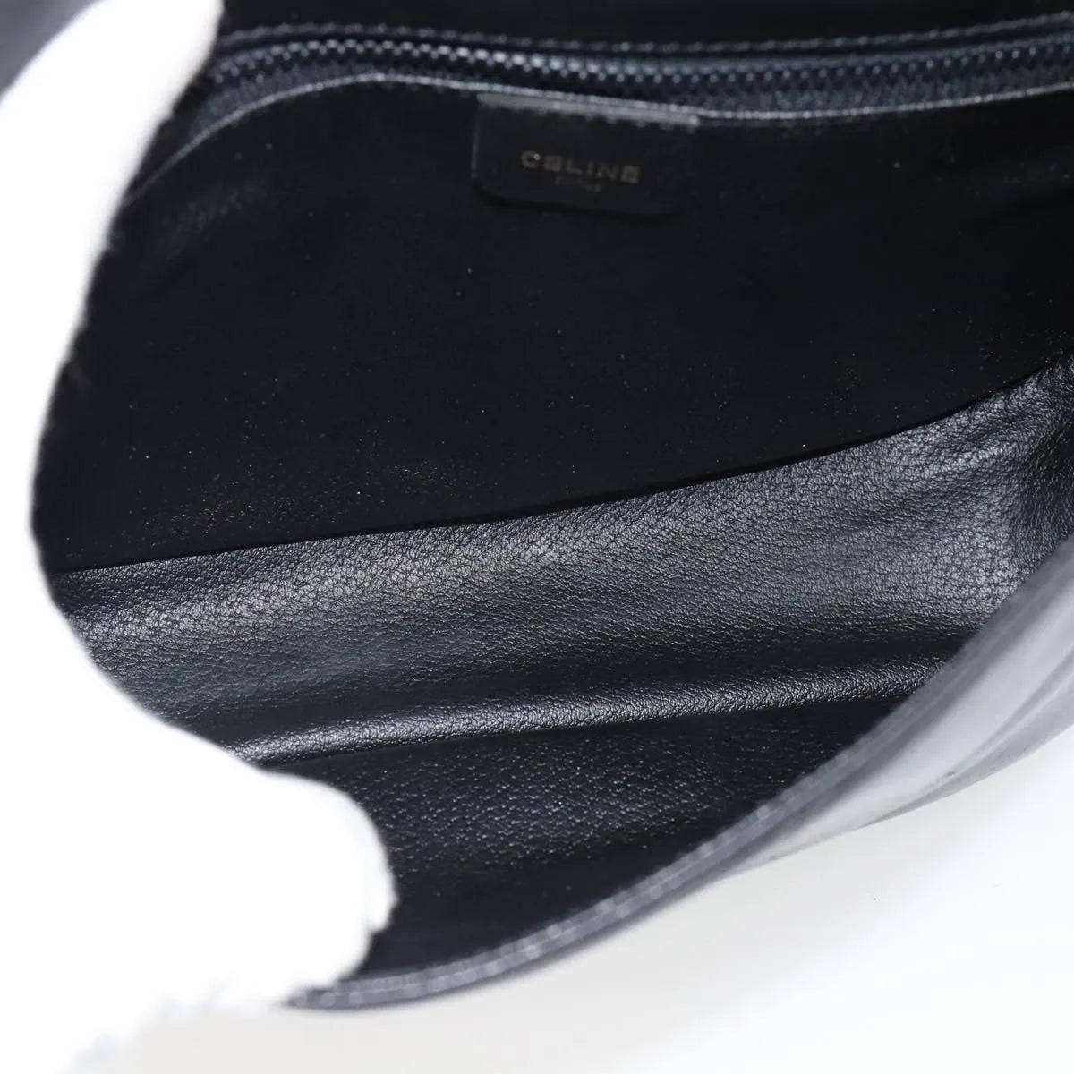 Celine Flap Shoulder Leather Black Leather Shoulder Bag Bag (Pre-Owned)