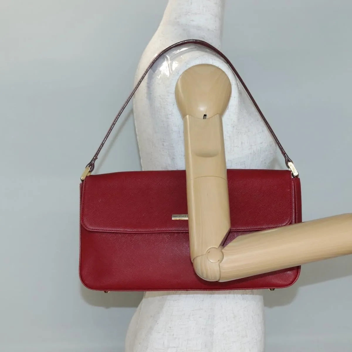 Burberry Vintage Leather Red Leather Shoulder Bag Bag (Pre-Owned)
