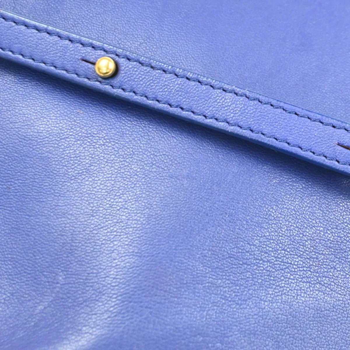 Celine Trio Leather Blue Leather Shoulder Bag Bag (Pre-Owned)