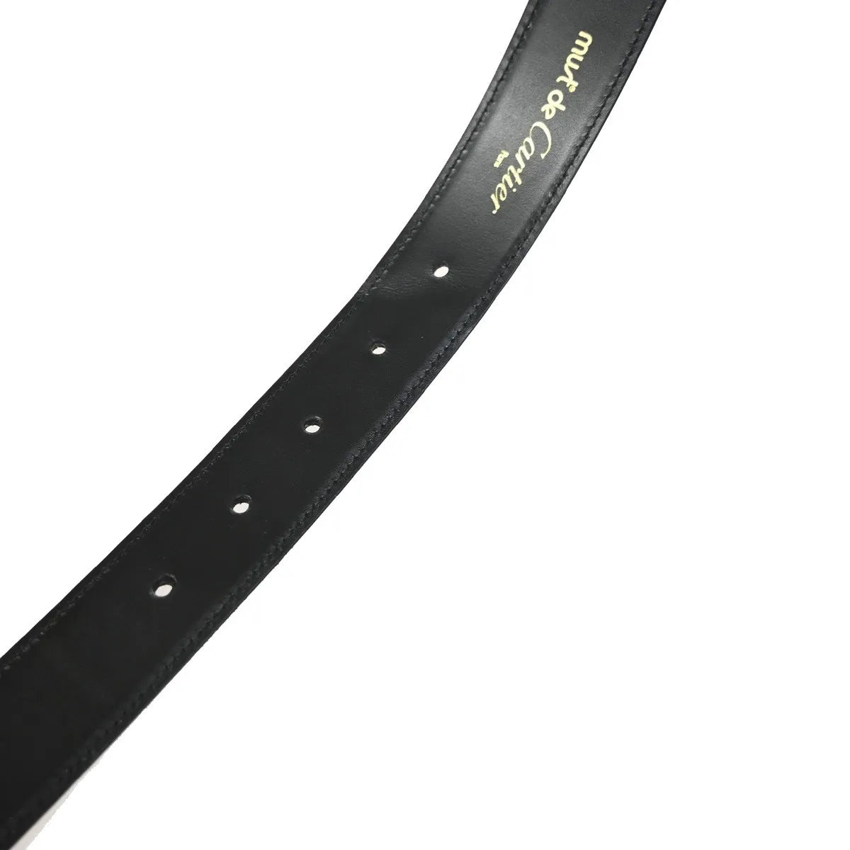 Cartier Santos Plaque Reversible Belt Leather Black Leather Belts Accessory (Pre-Owned)