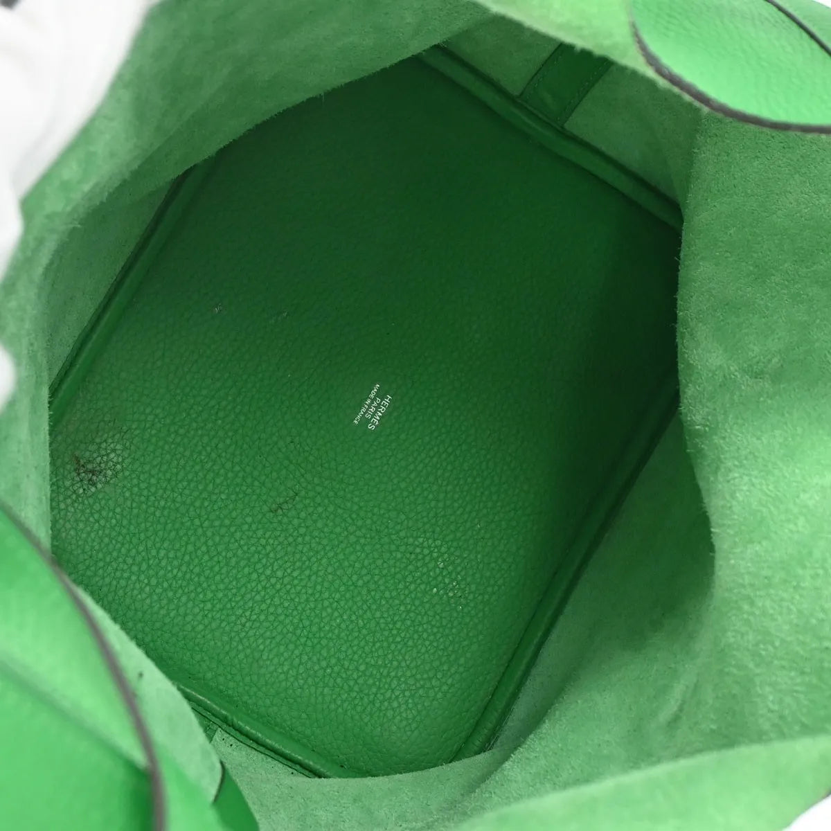 Hermes Picotin Lock Clemence Green Leather Handbag (Pre-Owned)