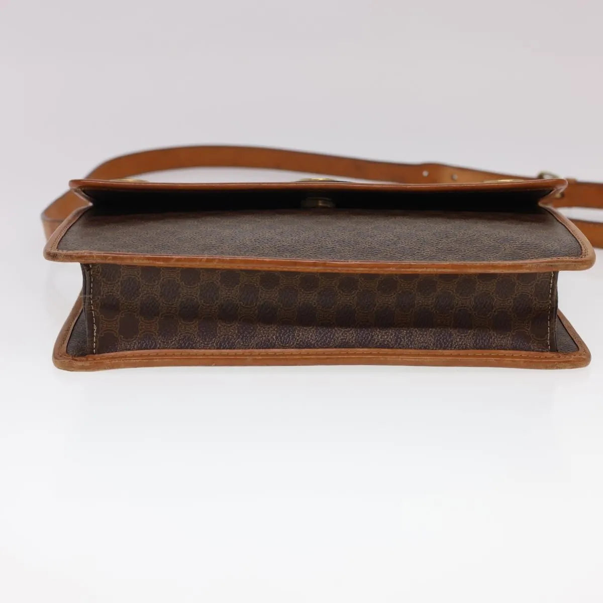 Celine Vintage Macadam Canvas And Leather Brown Canvas Shoulder Bag Bag (Pre-Owned)