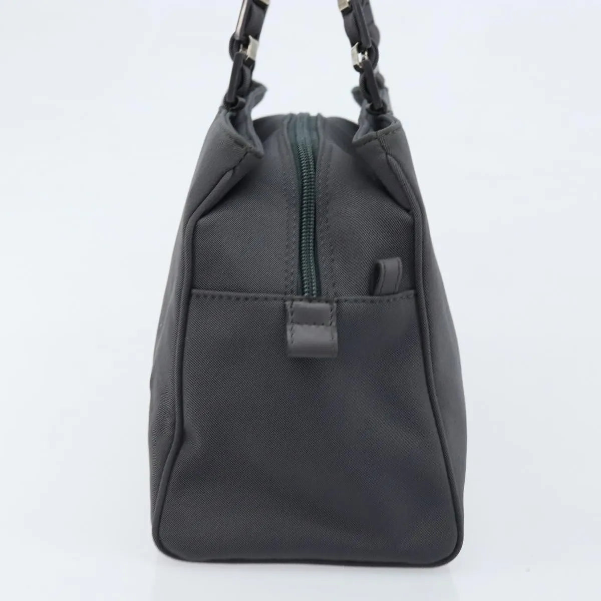 Salvatore Ferragamo Vala Canvas Gray Canvas Handbag (Pre-Owned)