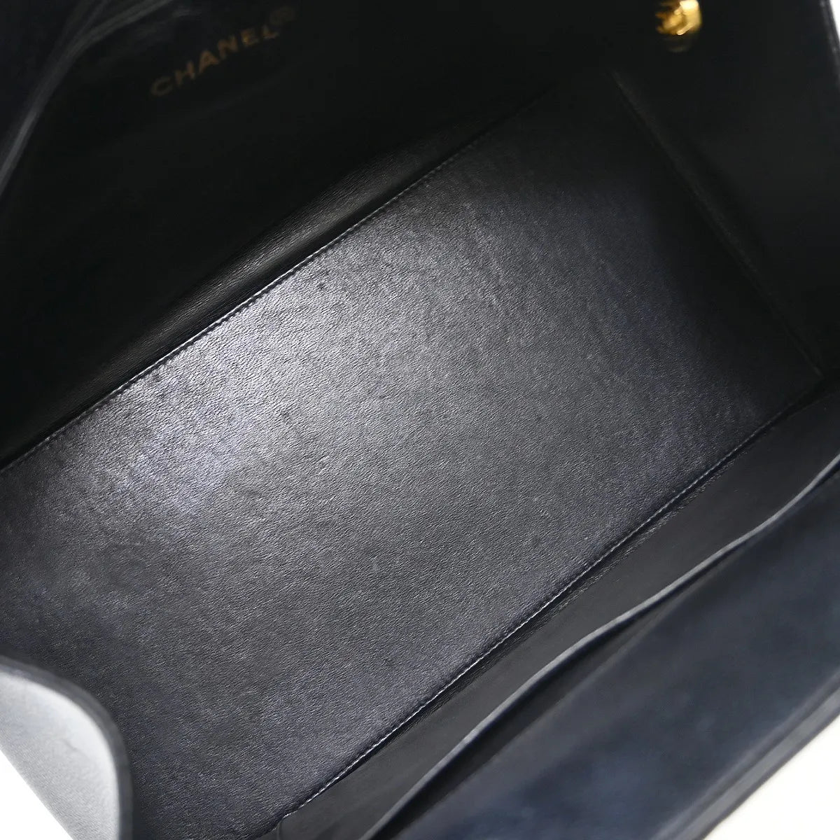 Chanel Vintage Grand Shopping Tote Quilted Caviar Black Leather Tote Bag Bag (Pre-Owned)