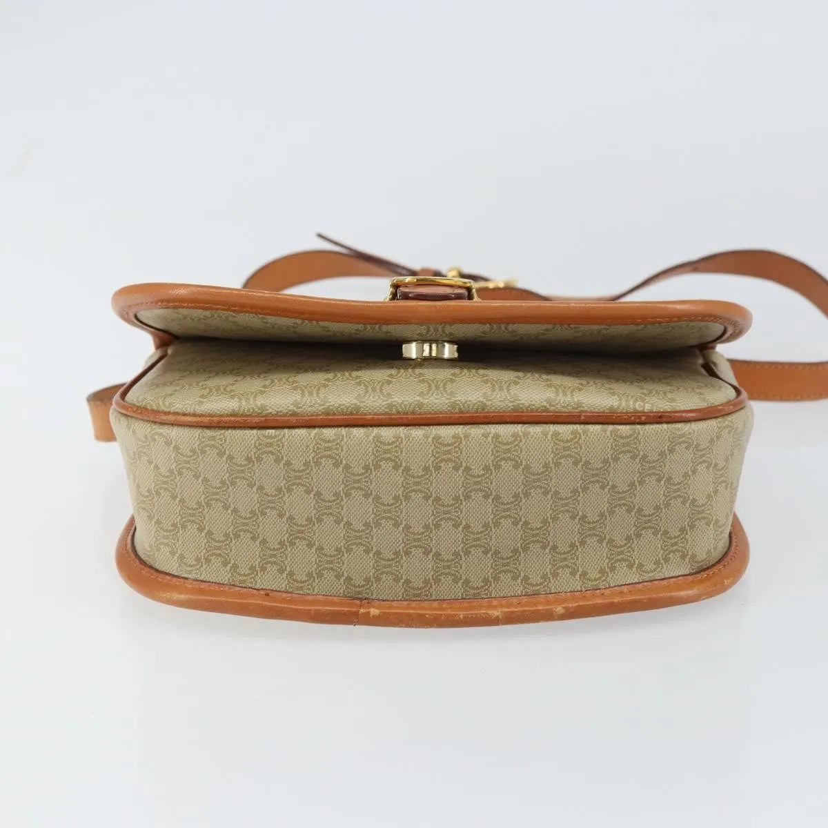Celine Vintage Macadam Canvas And Leather Beige Canvas Shoulder Bag Bag (Pre-Owned)