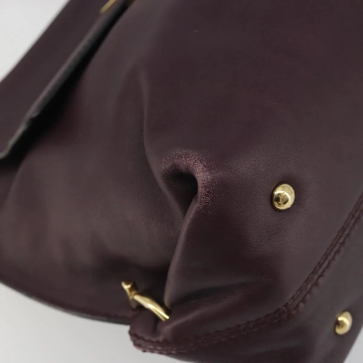 Salvatore Ferragamo Sofia Satchel Smooth Leather Purple Leather Handbag (Pre-Owned)