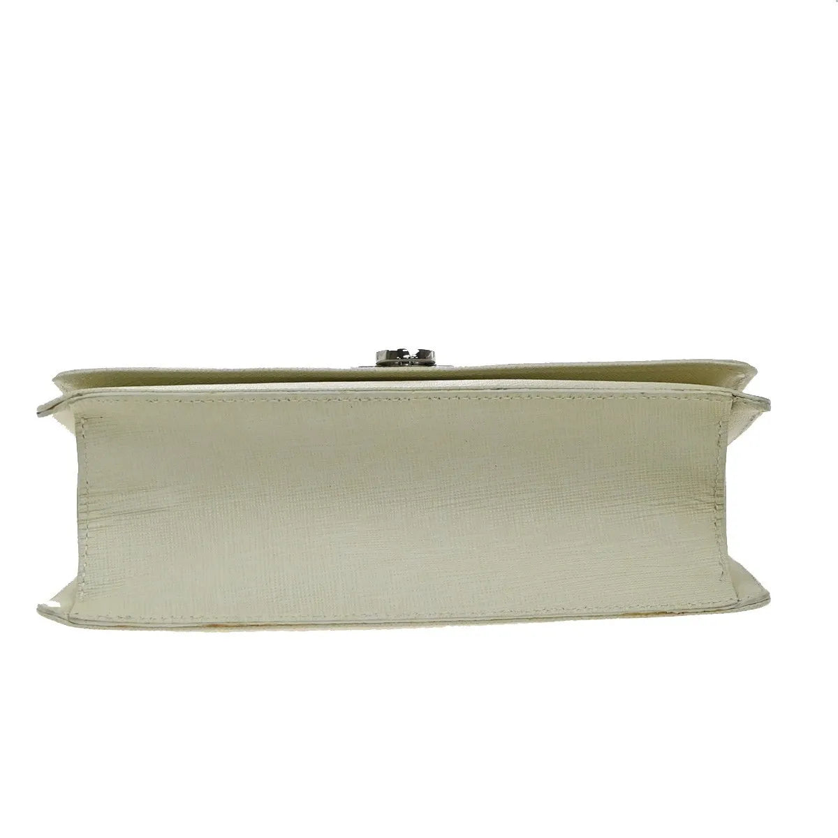Salvatore Ferragamo Gancini Leather White Leather Shoulder Bag Bag (Pre-Owned)