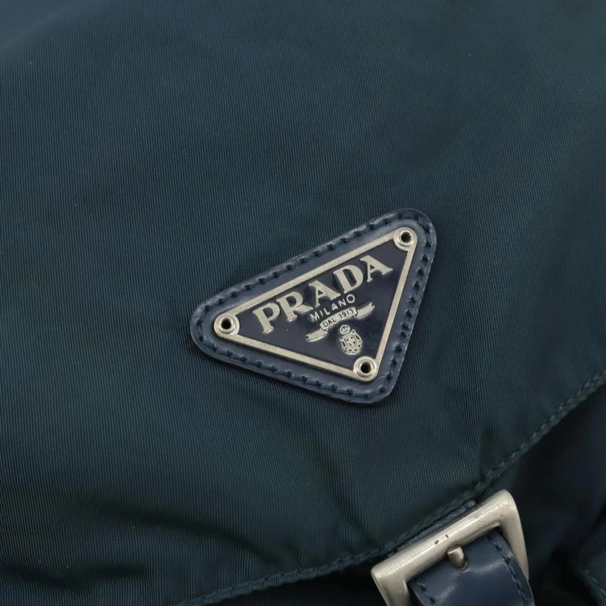 Prada Double Front Pocket Tessuto Navy Nylon Backpack Bag (Pre-Owned)