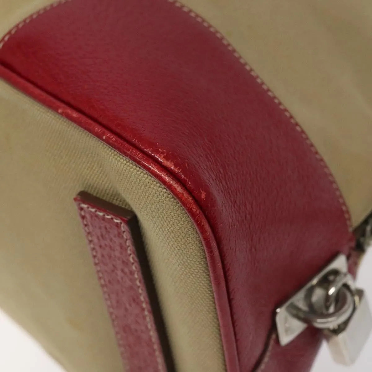 Prada Promenade Tote Canvas And Leather Beige Canvas Shoulder Bag Bag (Pre-Owned)