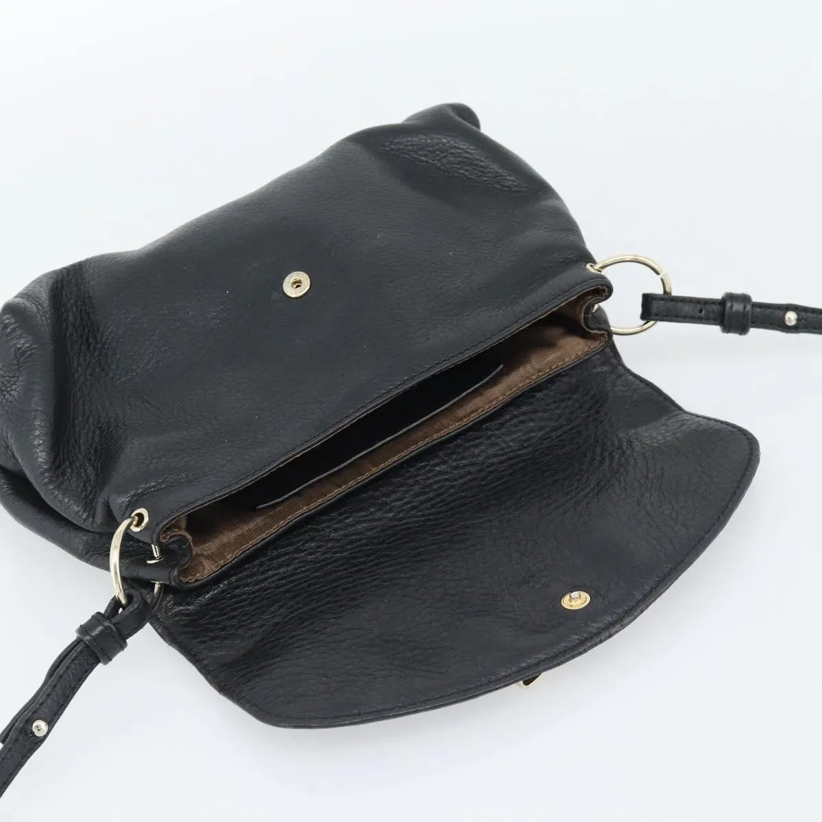 Chloe Lily Leather Black Leather Shoulder Bag Bag (Pre-Owned)