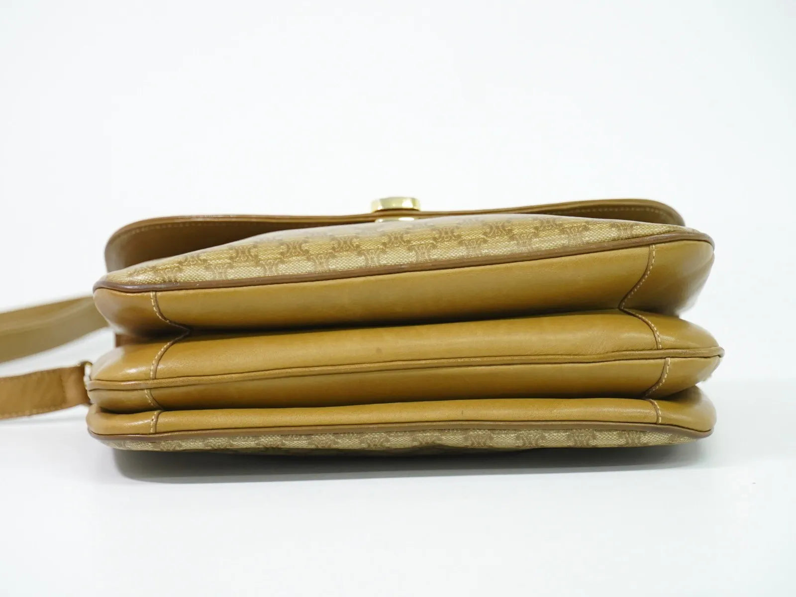 Celine Vintage Macadam Canvas And Leather Beige Canvas Shoulder Bag Bag (Pre-Owned)