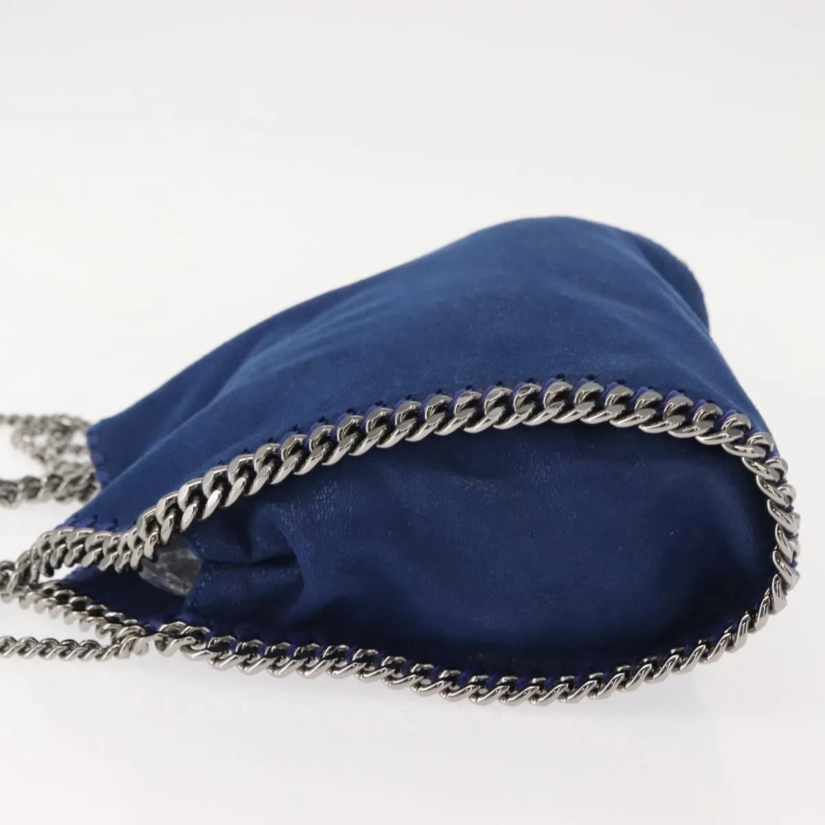 Stella Mccartney Falabella Fold Over Shaggy Deer Blue Polyester Shoulder Bag Bag (Pre-Owned)