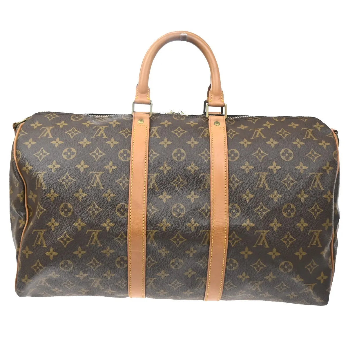 Louis Vuitton Keepall Bandoulière Monogram Brown Canvas Travel Bag Bag (Pre-Owned)