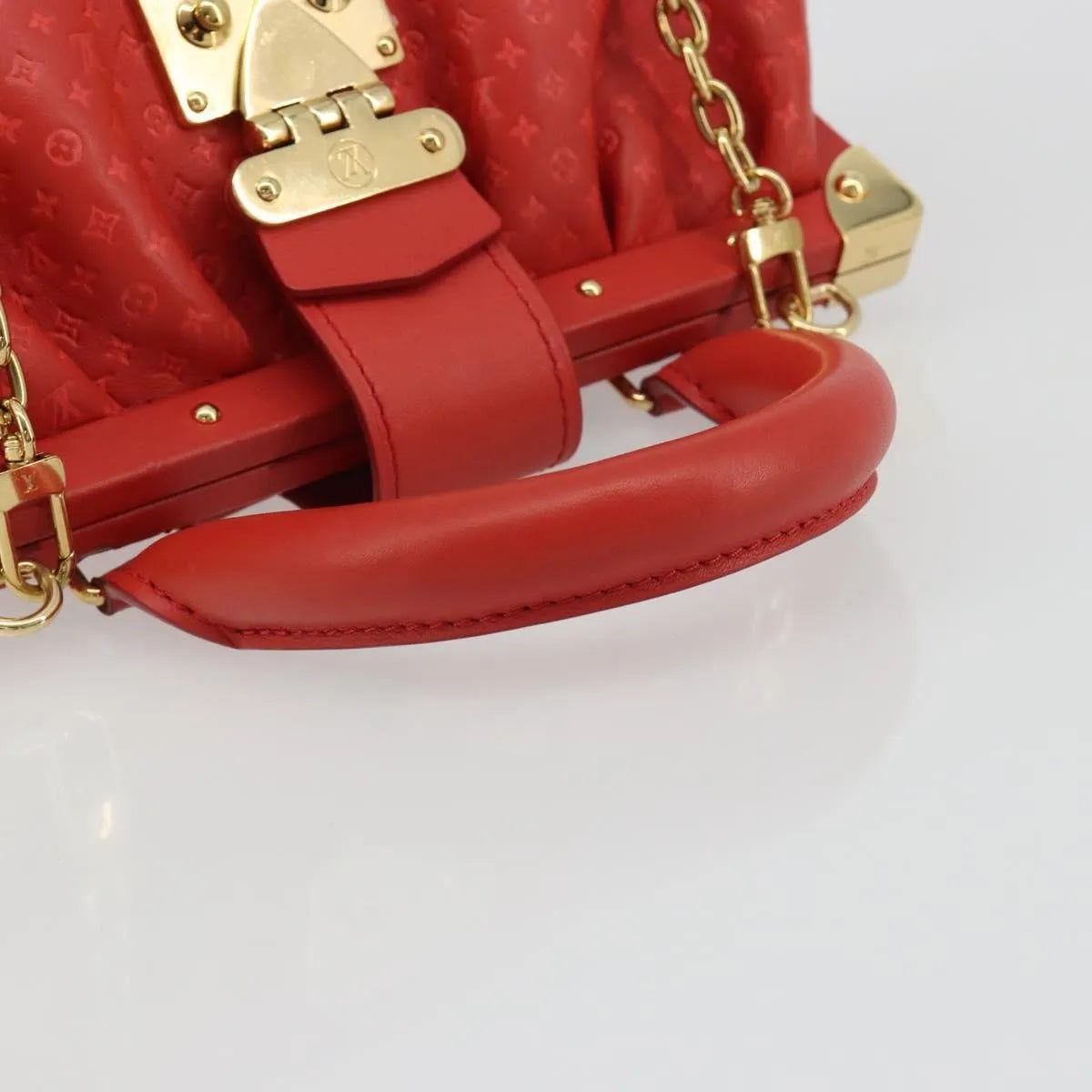 Louis Vuitton Monogram Top Handle Frame Clutch Monogram Canvas Red Canvas Clutche & Pouche Bag (Pre-Owned)