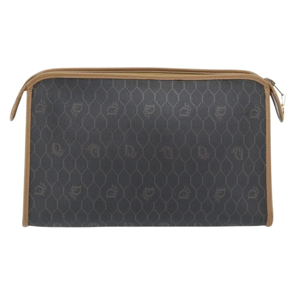 Christian Dior Vintage Honeycomb Clutch Canvas Black Canvas Clutche & Pouche Bag (Pre-Owned)