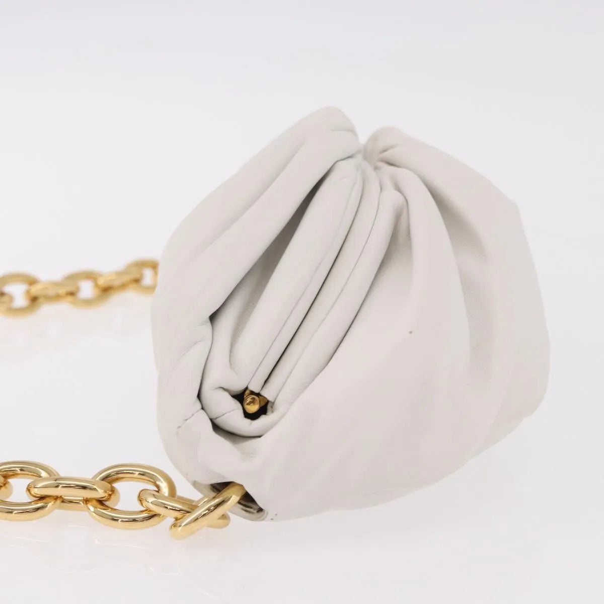 Bottega Veneta The Chain Leather White Leather Shoulder Bag Bag (Pre-Owned)