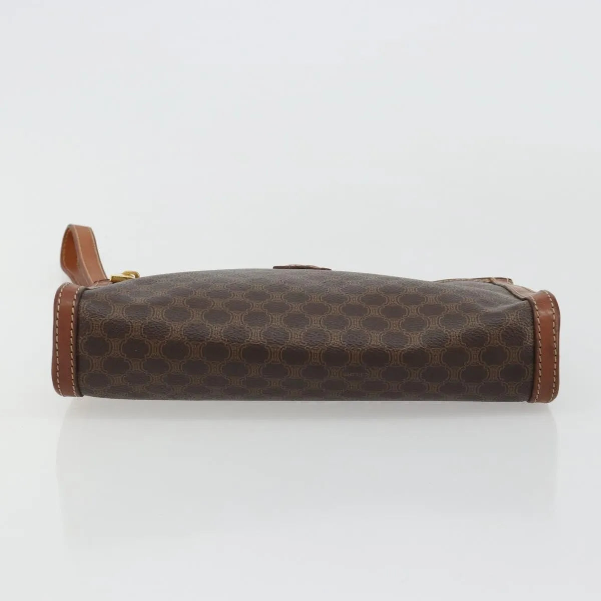 Celine Logo Triomphe Canvas And Leather Brown Canvas Clutche & Pouche Bag (Pre-Owned)