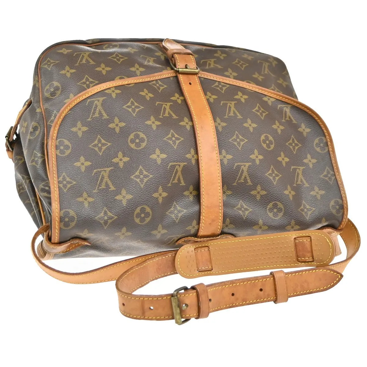 Louis Vuitton Saumur Monogram Canvas Brown Canvas Shoulder Bag Bag (Pre-Owned)