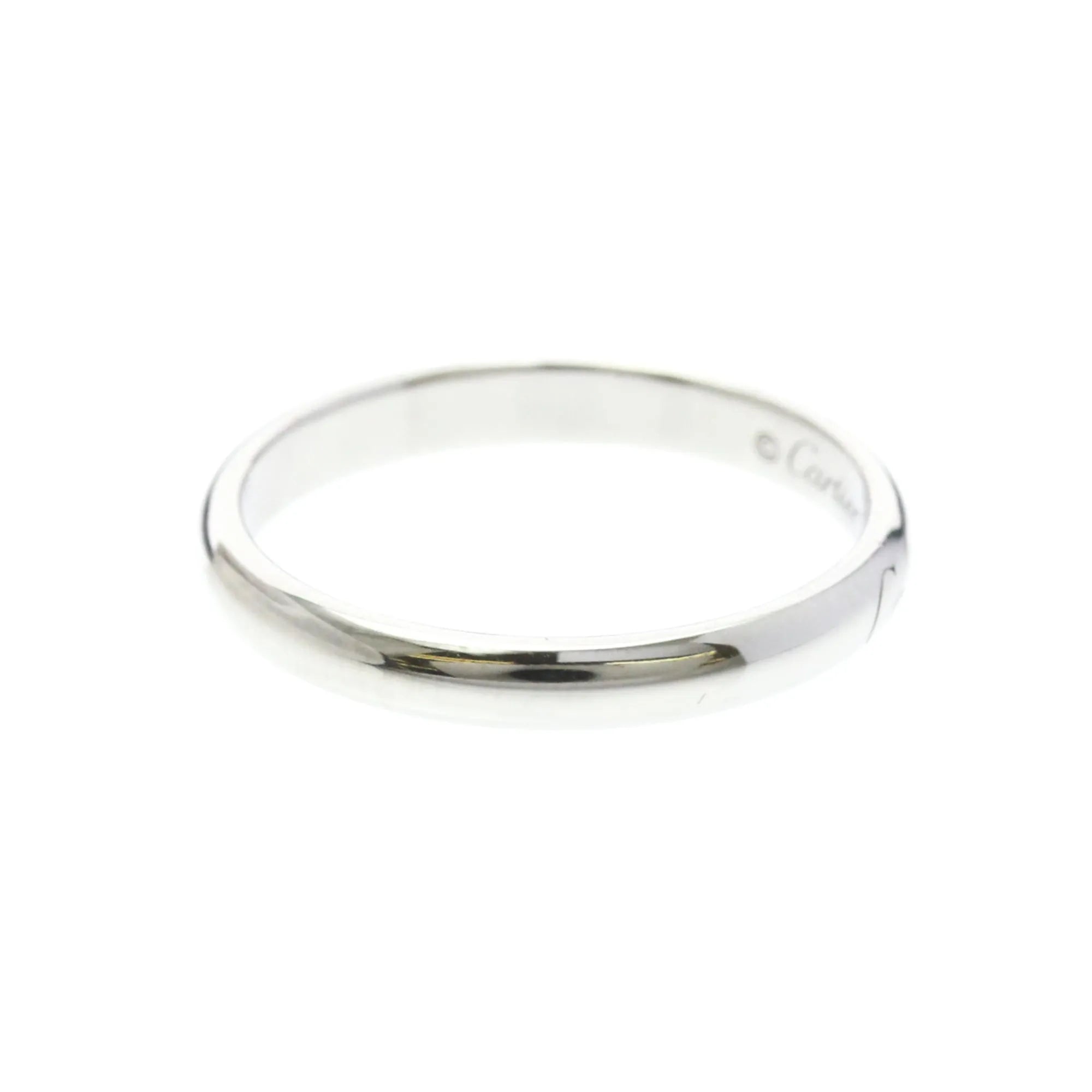 Cartier 1895 Wedding Band Platinum Silver Platinum Ring Jewelry (Pre-Owned)