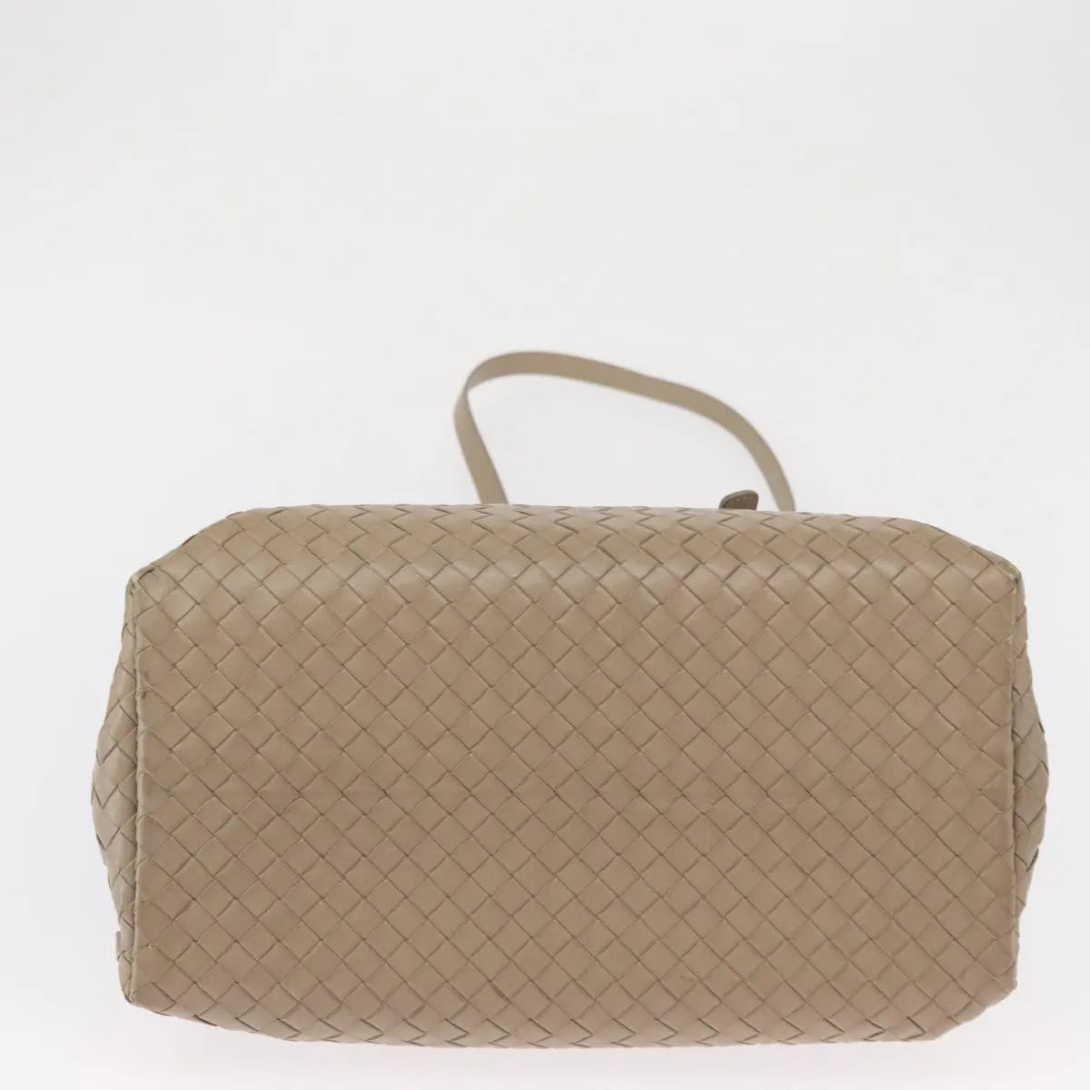 Bottega Veneta Roma Bag Intrecciato Nappa Gray Leather Handbag (Pre-Owned)