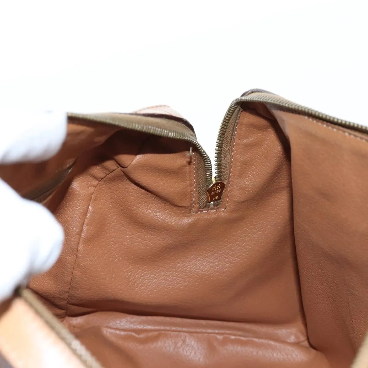 Celine Vintage Macadam Boston Canvas And Leather Brown Pvc Handbag (Pre-Owned)