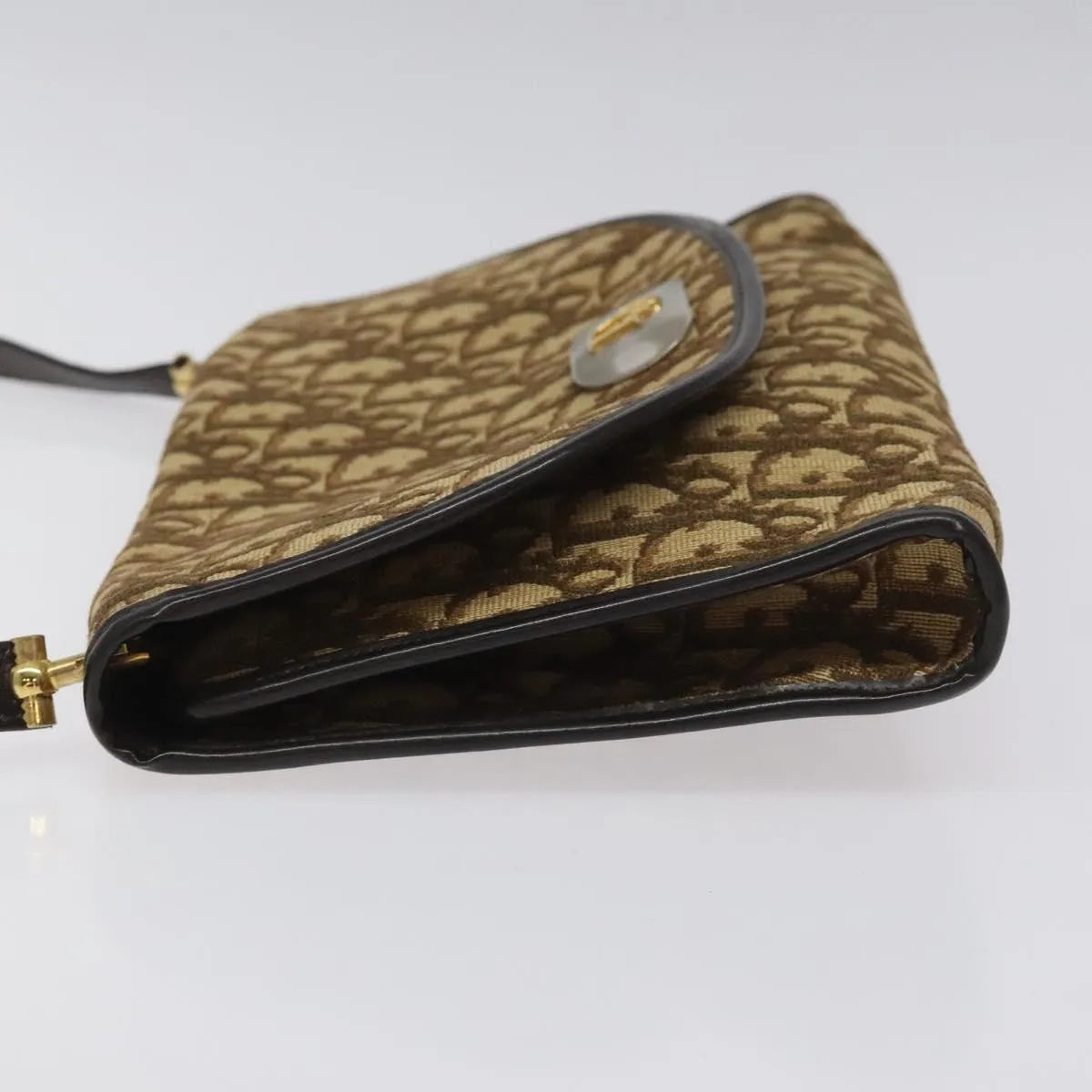 Christian Dior Vintage Trotter Flap Canvas Brown Canvas Shoulder Bag Bag (Pre-Owned)