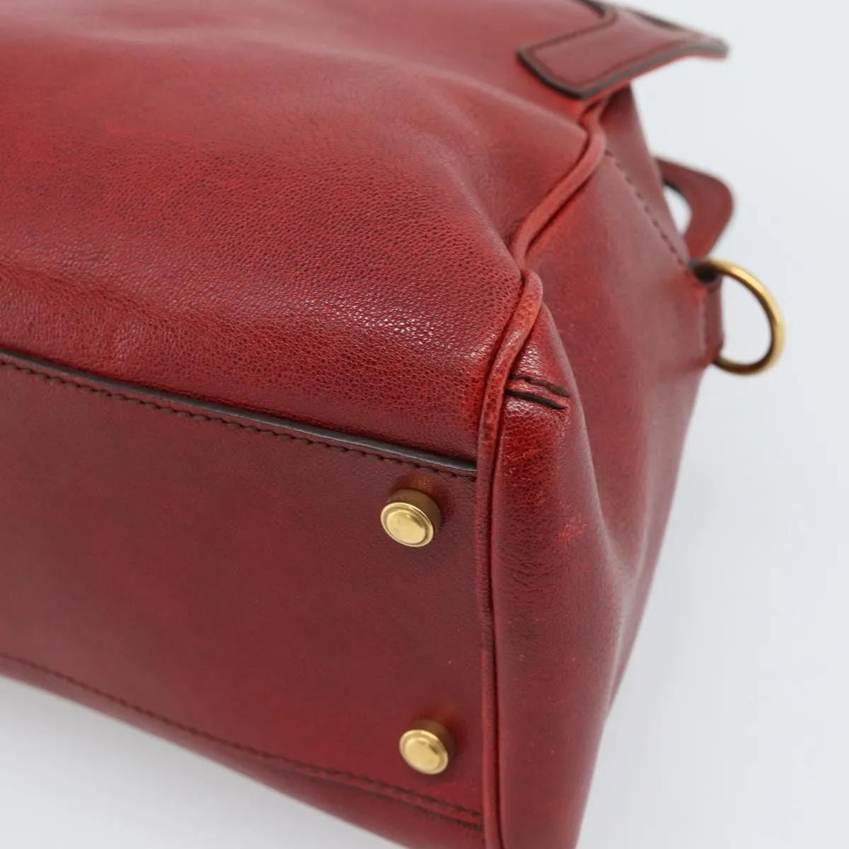 Cartier Marcello Leather Red Leather Handbag (Pre-Owned)