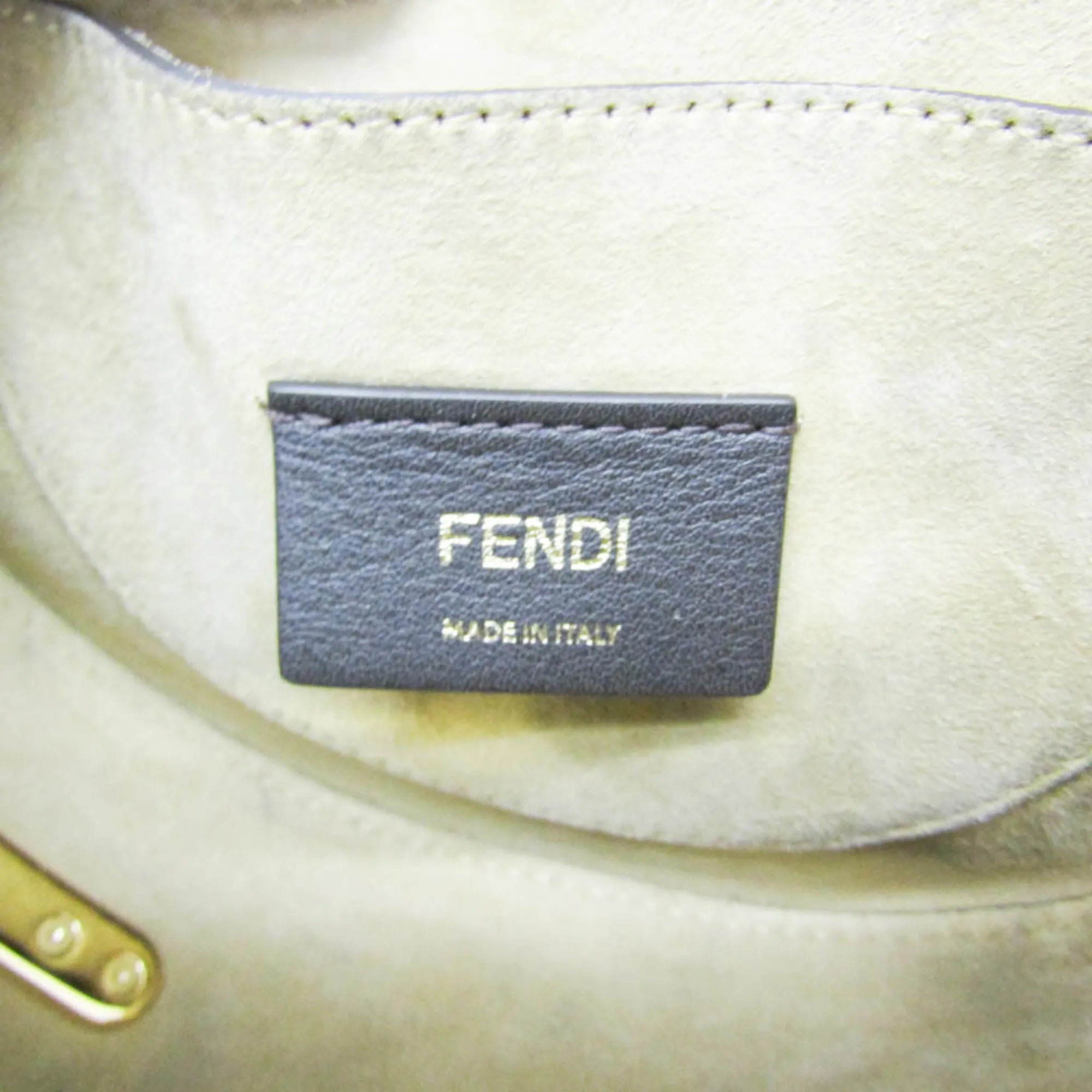 Fendi Moonlight Flap Leather With Plexiglass Detail White Leather Shoulder Bag Bag (Pre-Owned)