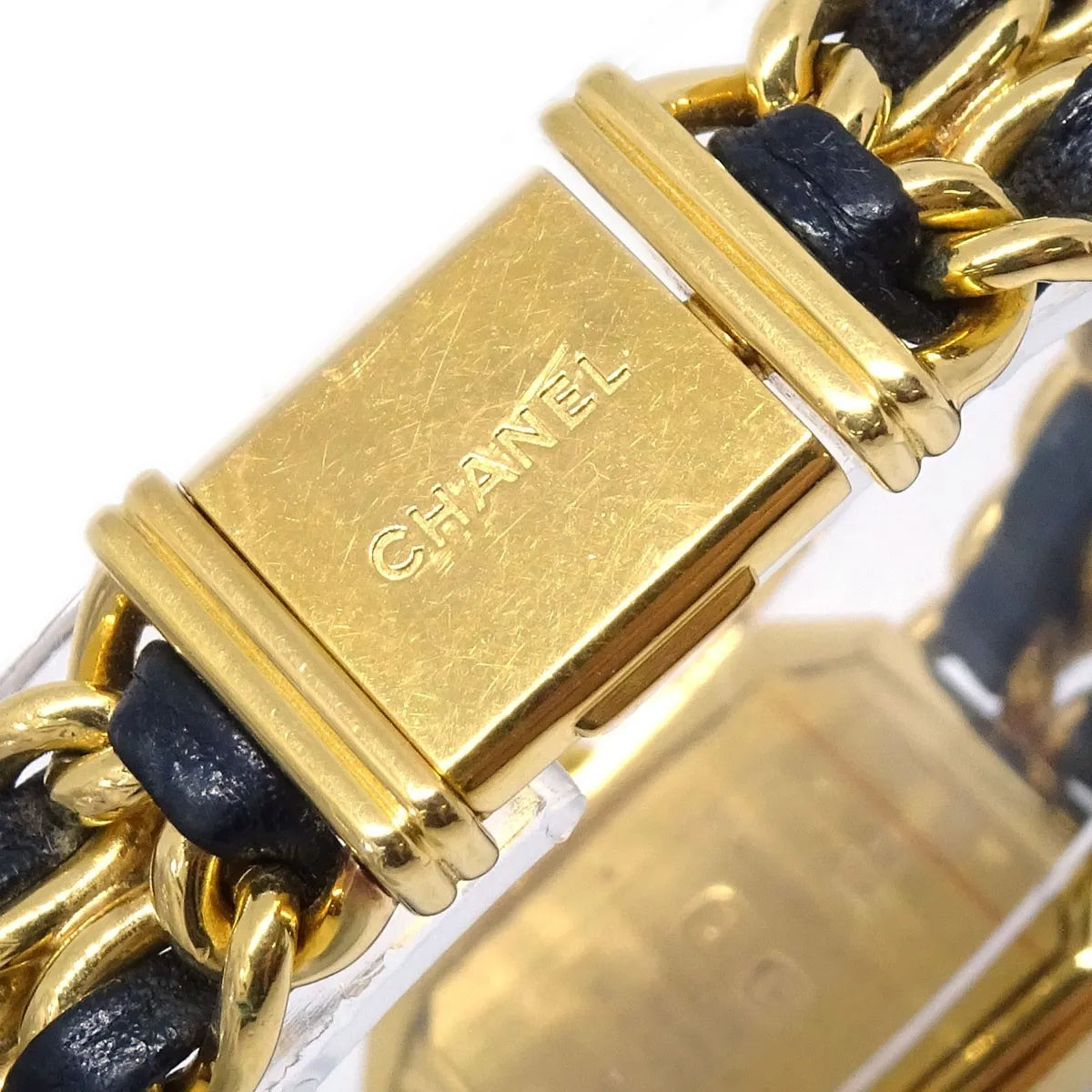 Chanel Premiere Rock Quartz Plated Metal And Leather Watch (Pre-Owned)