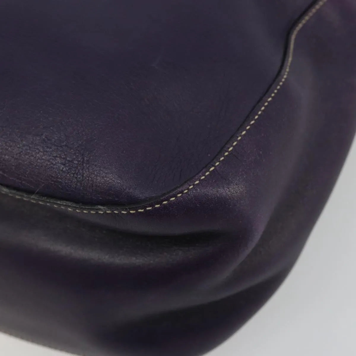 Prada Chain Leather Purple Leather Handbag (Pre-Owned)
