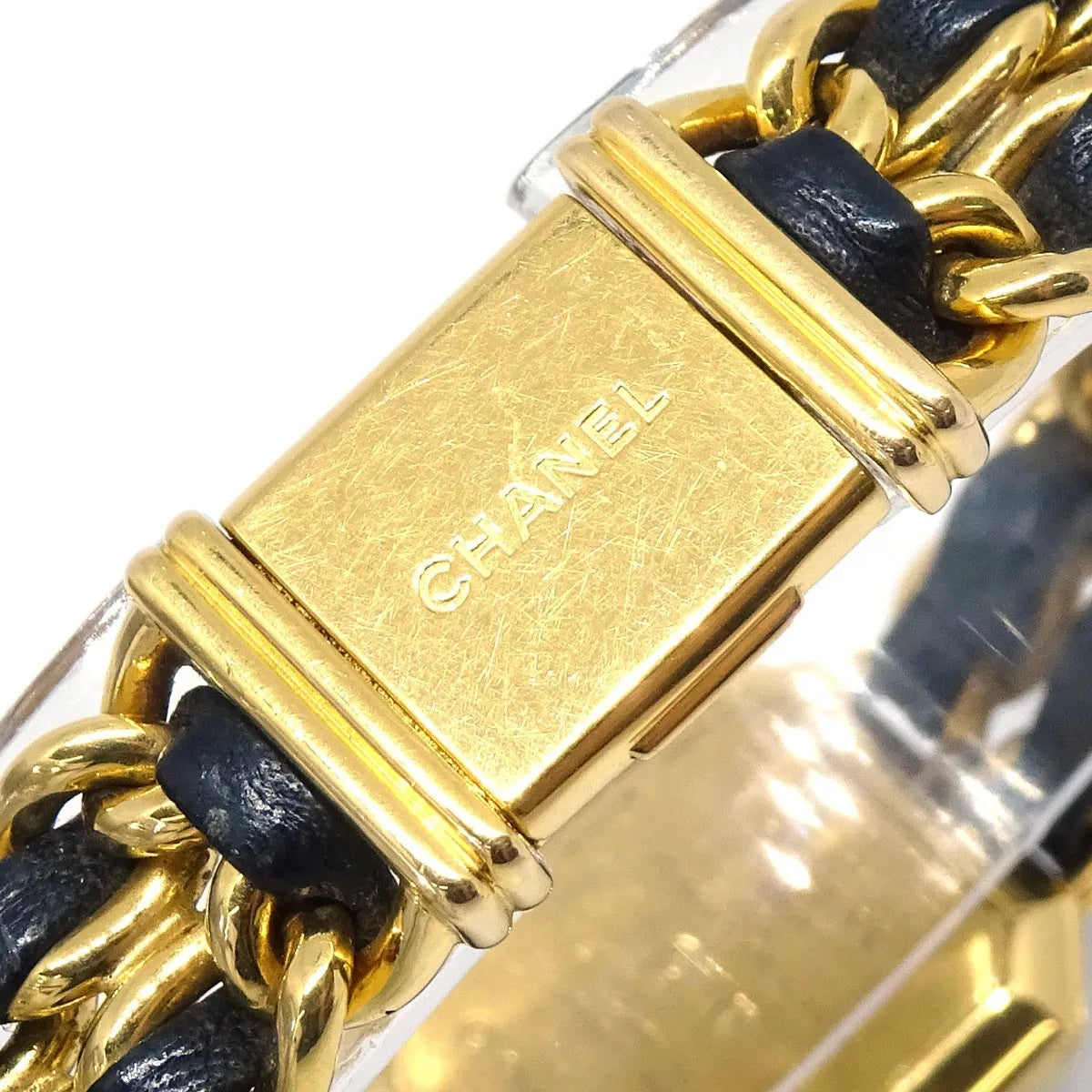 Chanel Premiere Rock Quartz Plated Metal And Leather Watch (Pre-Owned)