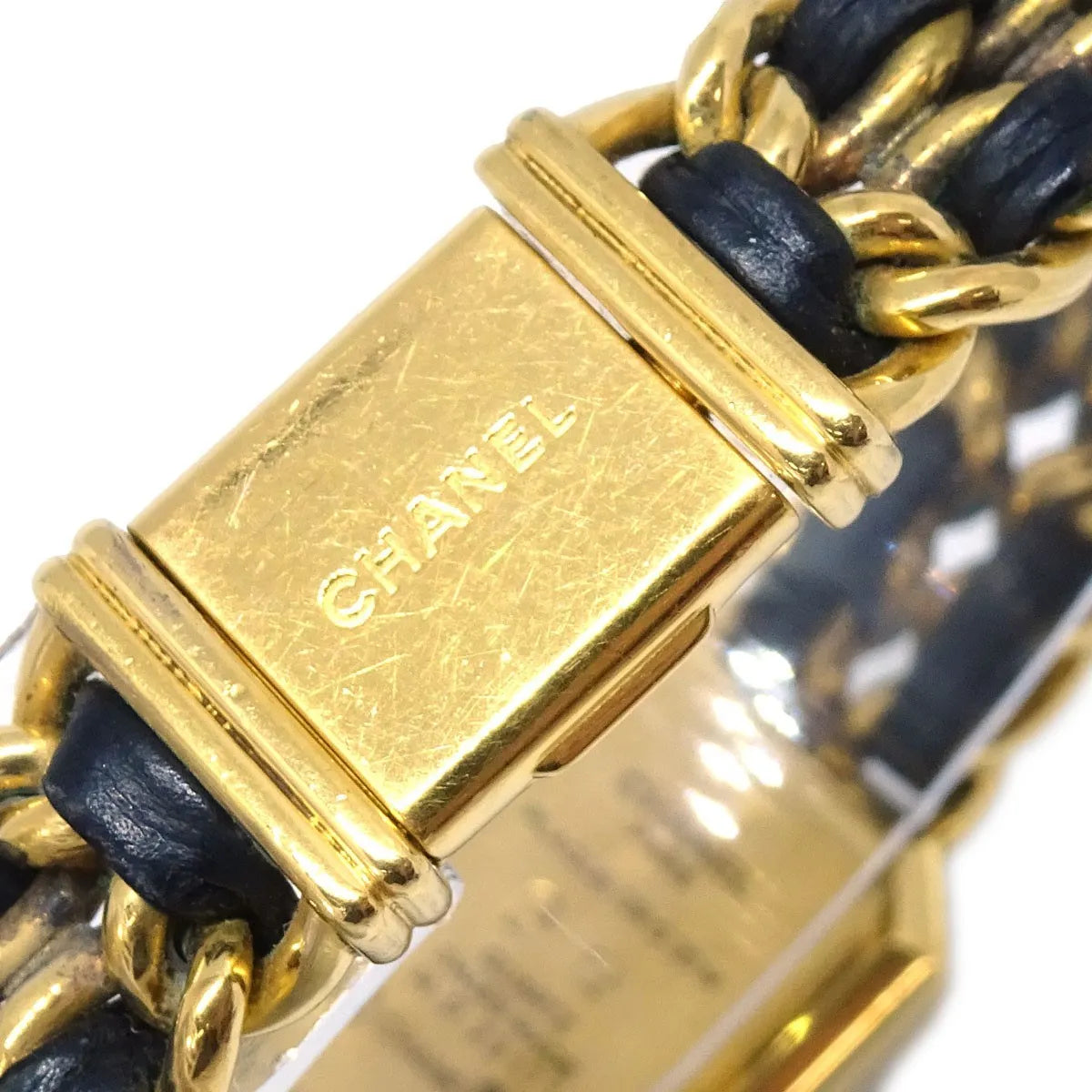 Chanel Premiere Rock Quartz Plated Metal And Leather Watch (Pre-Owned)